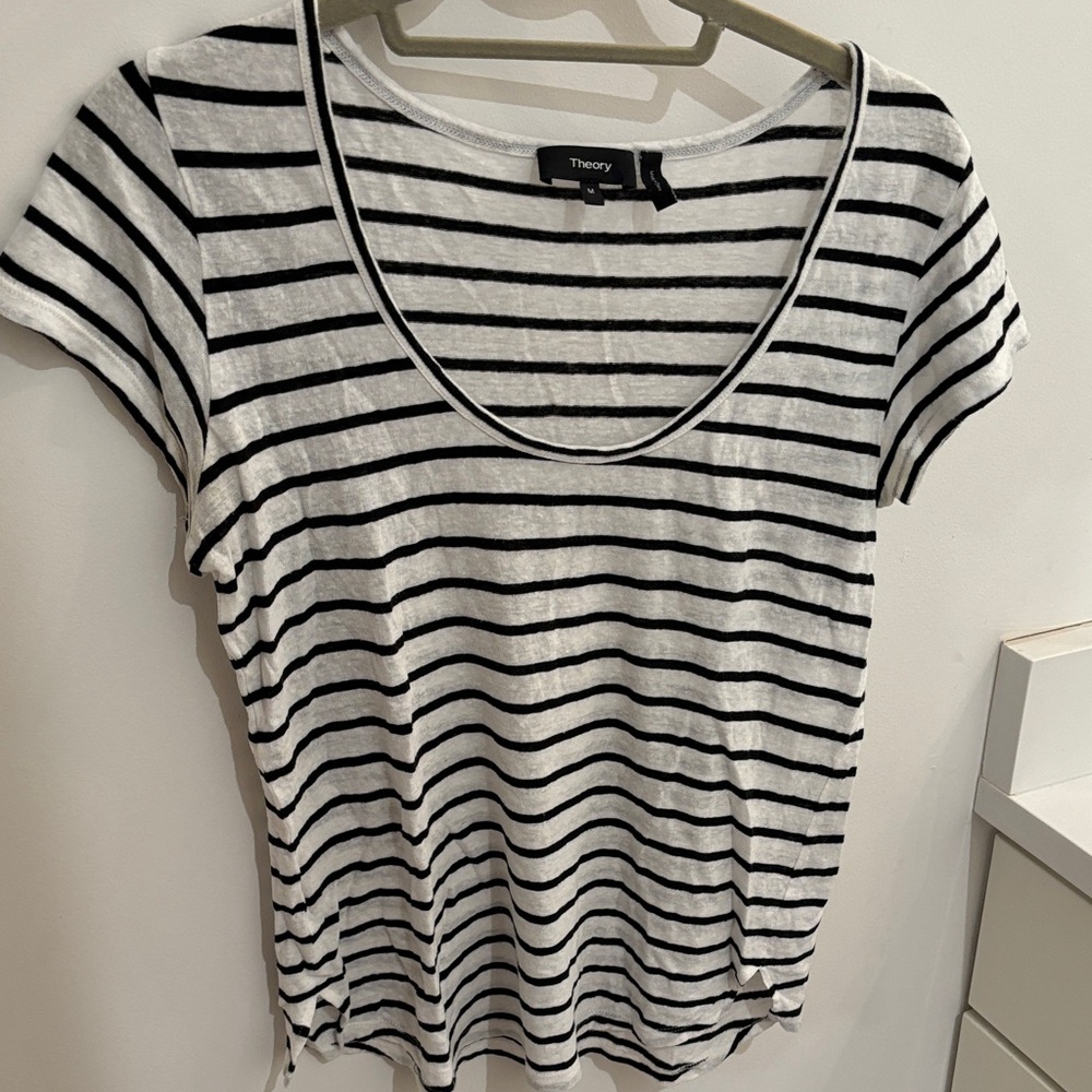 Theory Women's Striped Short Sleeve Tee